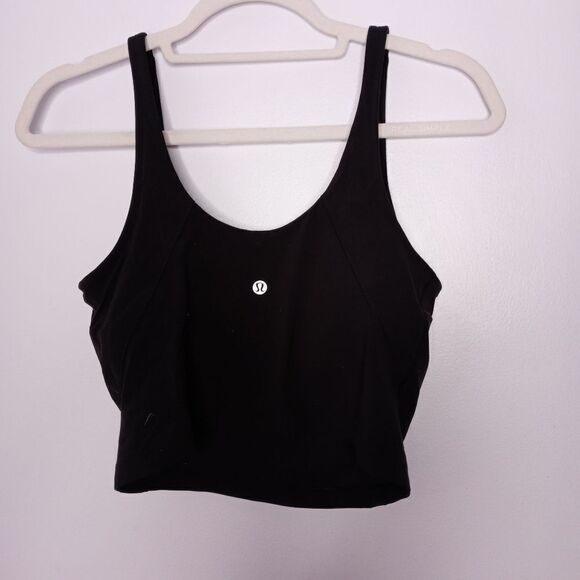 Lululemon black cropped top with build in bra size 10 - Picture 4 of 5
